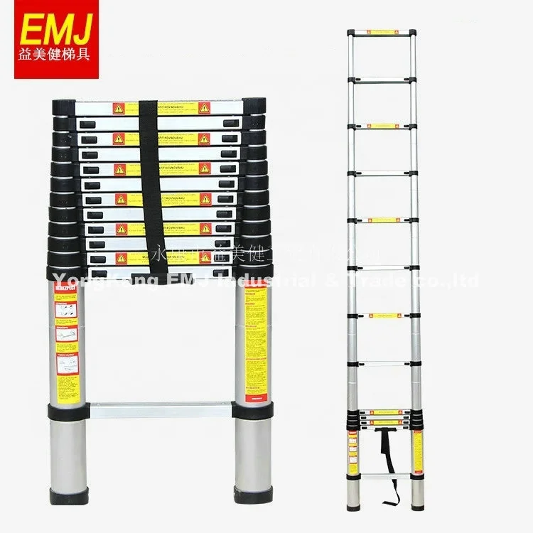

Multifunctional all-aluminum telescopic ladder, White