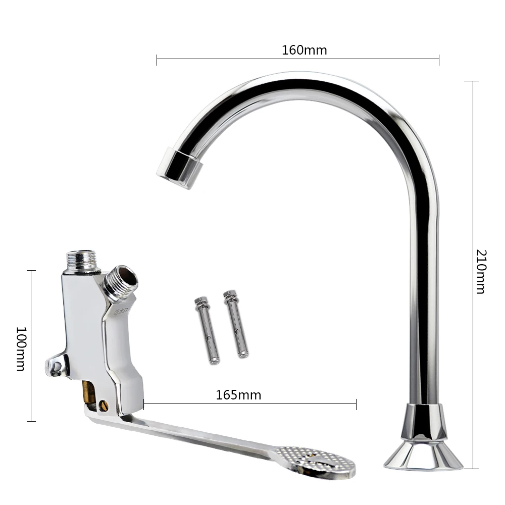 Foot Operated Pedal Flush Grifo De Pie Cold Water Kitchen Faucet