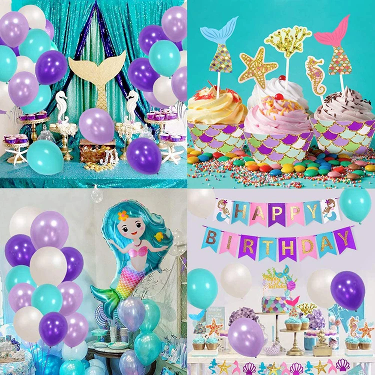 
Nicro Kid Baby Shower Decor Wholesale Mermaid Birthday Party Supplies Decoration Set 