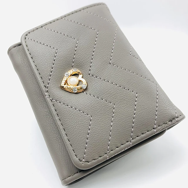 

AIZHU ODM LOGO Customzaition Most favorable Low MOQ PU Leather Fashion Portefeuille de Madame Small Short Wallets For Ladies