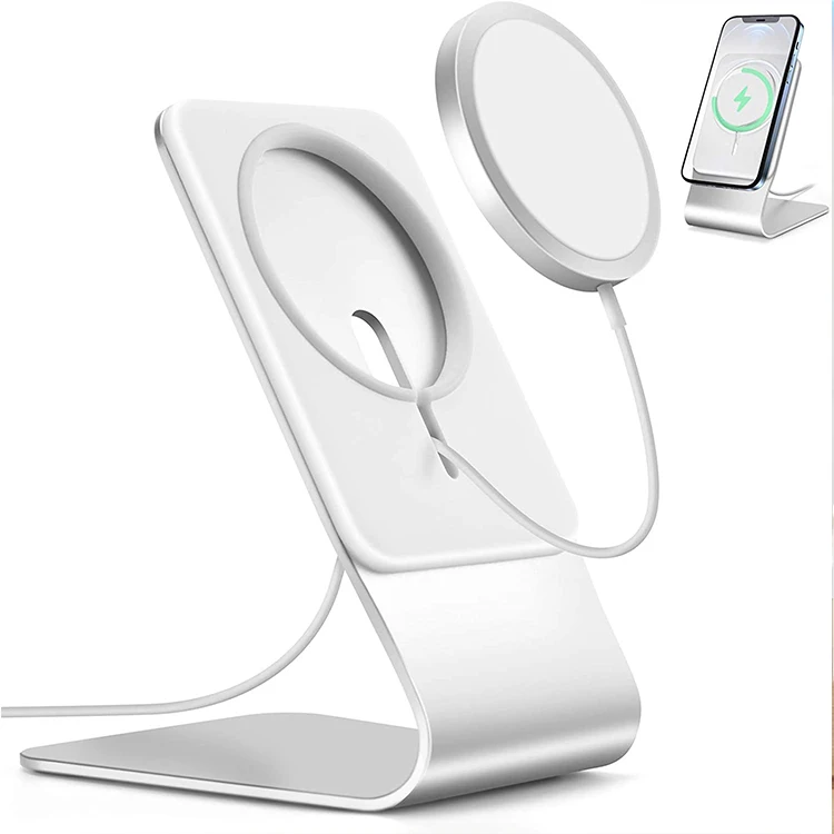 

Hot sale Aluminum Alloy magsafe charging stand wireless charger for Iphone 12 Apple Iphone Magsafe charger Stand