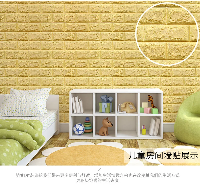 3D Wall Sticker Brick Bedroom Decoration Waterproof Self-adhesive Wallpaper For Living Room Kitchen TV Backdrop