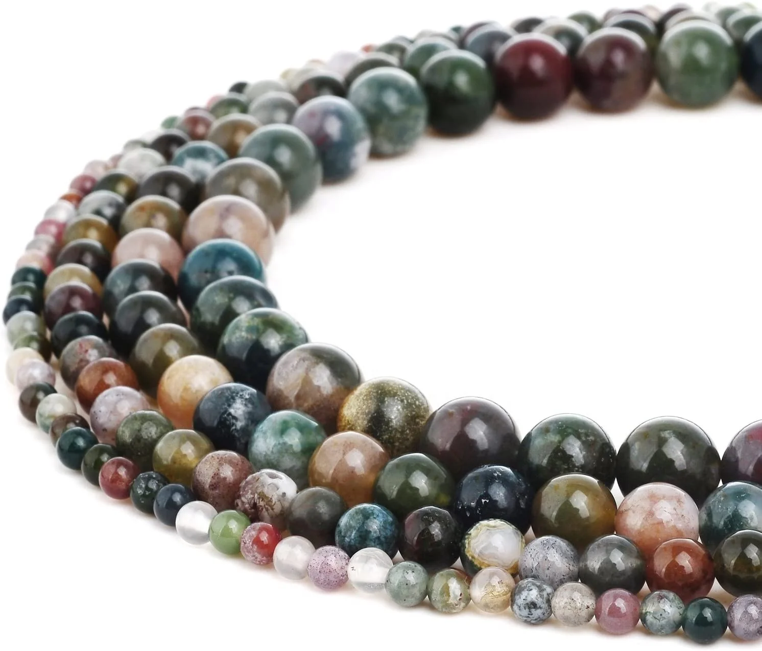 

Natural India Agate Jasper Round Healing & Energy Gemstone Loose Beads