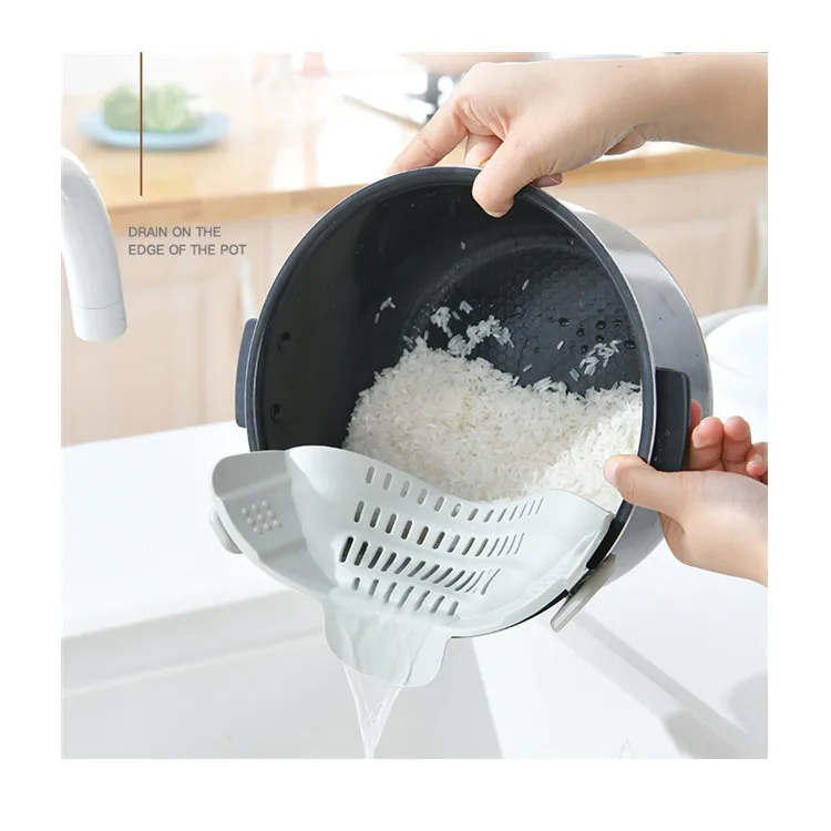 

Silicone Clip on Pans Pots Drainer Strainer For Draining Water Food Grade Washing Colander Household Gadget Drainer