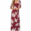 2019 Explosion Women's Cropped Sleeve Print Slim Strap V-neck Dress