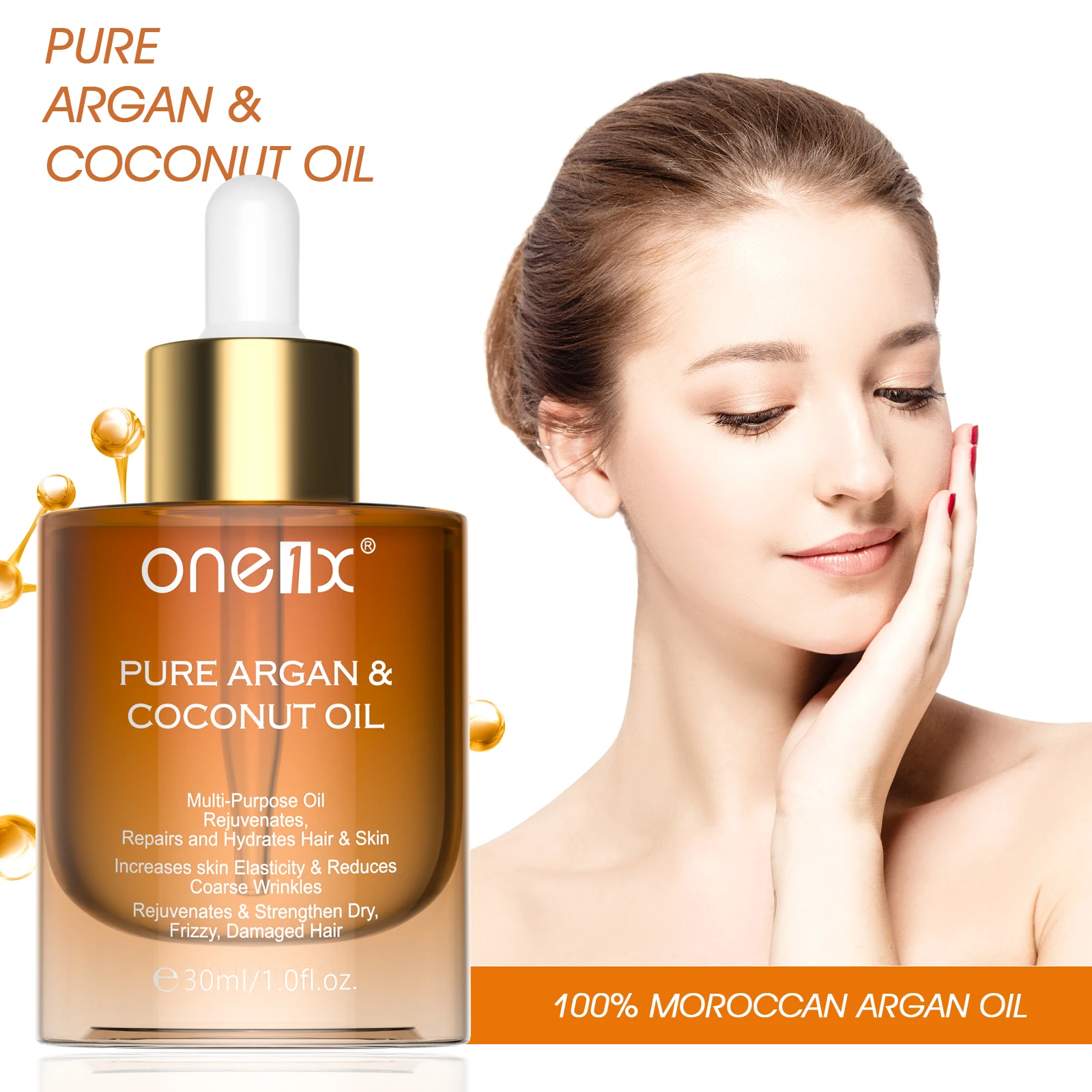

ONE1X private label wholesale skin care nourishing natural organic coconut hair oilrepairs hair oil arganargan oil for hair