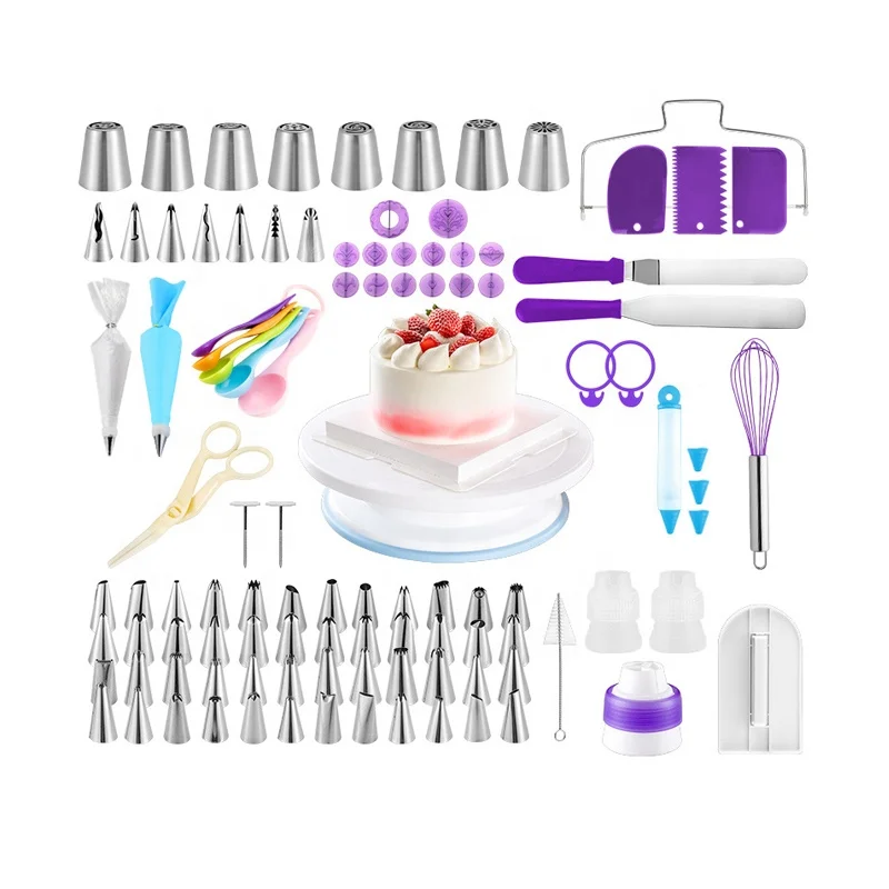 

Hot Selling 135 Pcs Baking Pastry Tools Fondant Icing Nozzle Tip Supply Cake Decorating Kit, As photo