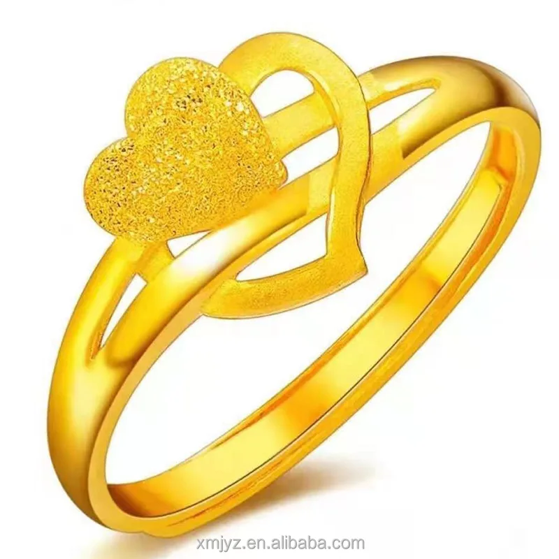 

Vietnam Placer Gold Ring Female Brass Gold Plated Starry Heart Ring Gold Plated Ring Ornament Wholesale