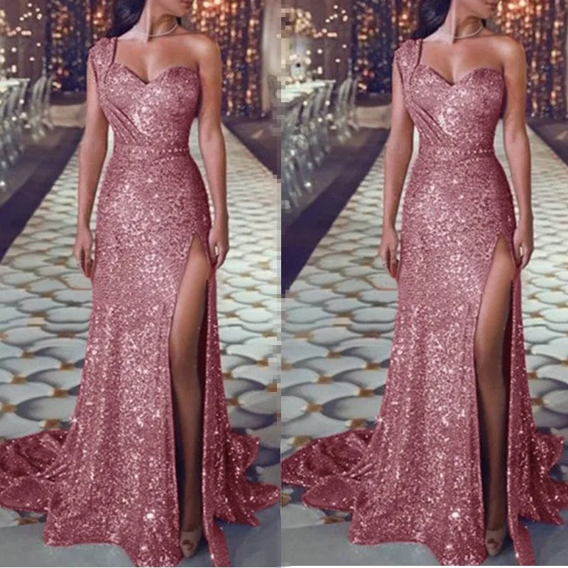 

sequence party Women's Plus Size Long Evening Slit Sleeveless Dress Prom Dresses Party Maxi Sequin Evening Dress