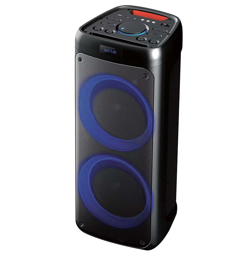 

double 10inch speaker with amplifier flame flash light home theatre system J B L Karaoke sound speaker, Black