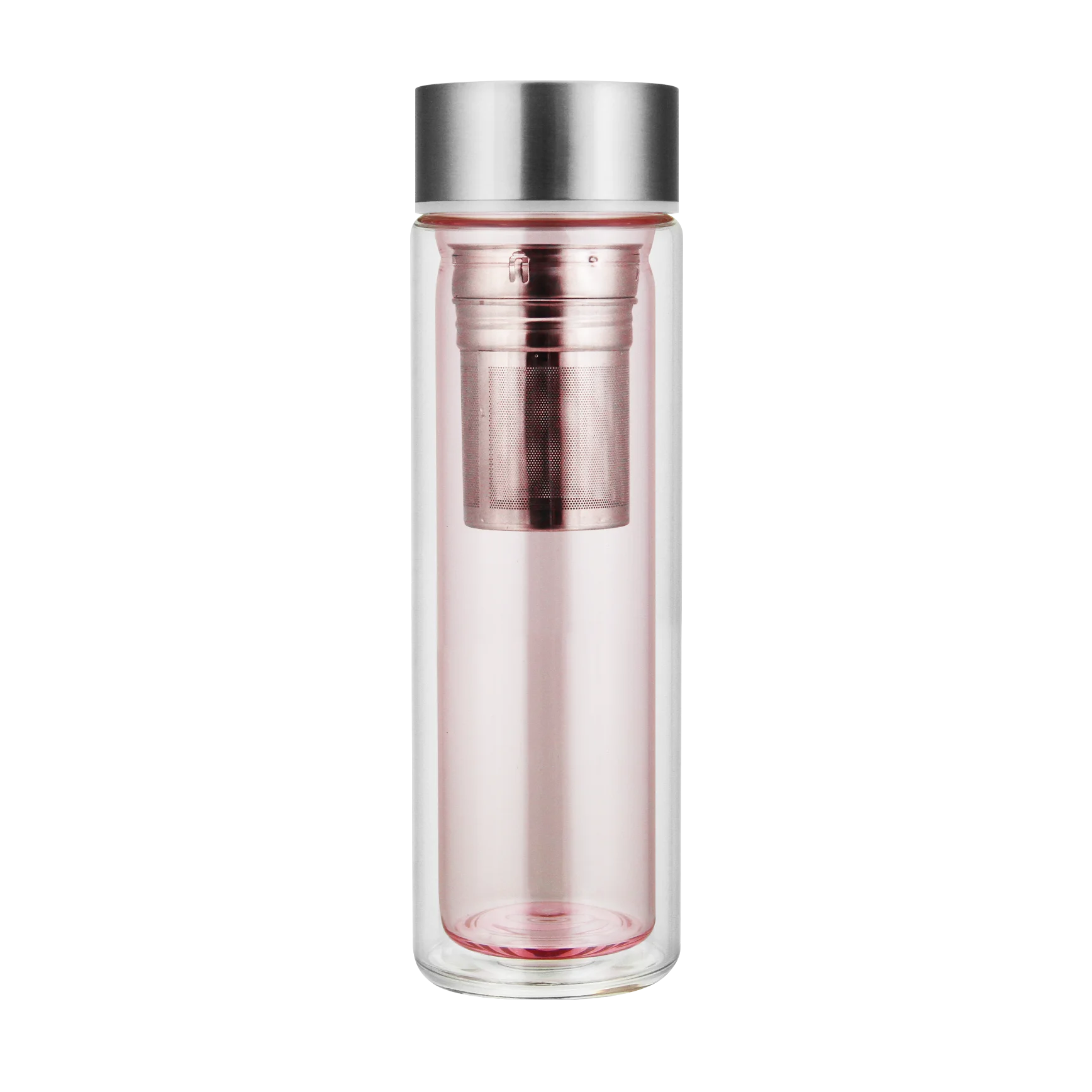 

Custom Logo Double Wall Vacuum Colored High Borosilicate Glass Thermos Water Bottle with Stainless Steel Lid and Tea Infuser, Customized color