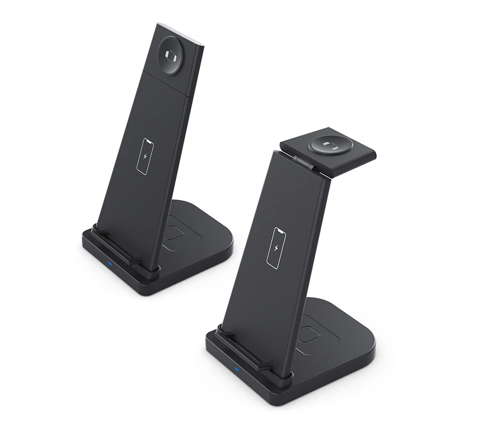 

1 Sample OK 3 in 1 Portable Desktop Universal Qi Charging Stand Multi Wireless Charger Pad Table