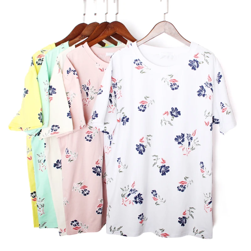

Fashion Casual Round Neck Woman Short Sleeve Print Multiple Colors T-shirt