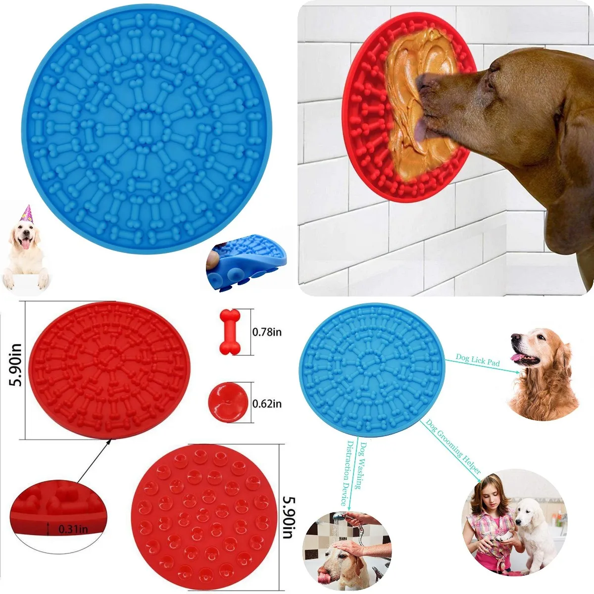 Custom Pet Food Feeding Tools Bath Lick Mat For Dogs,Silicone Dog Lick