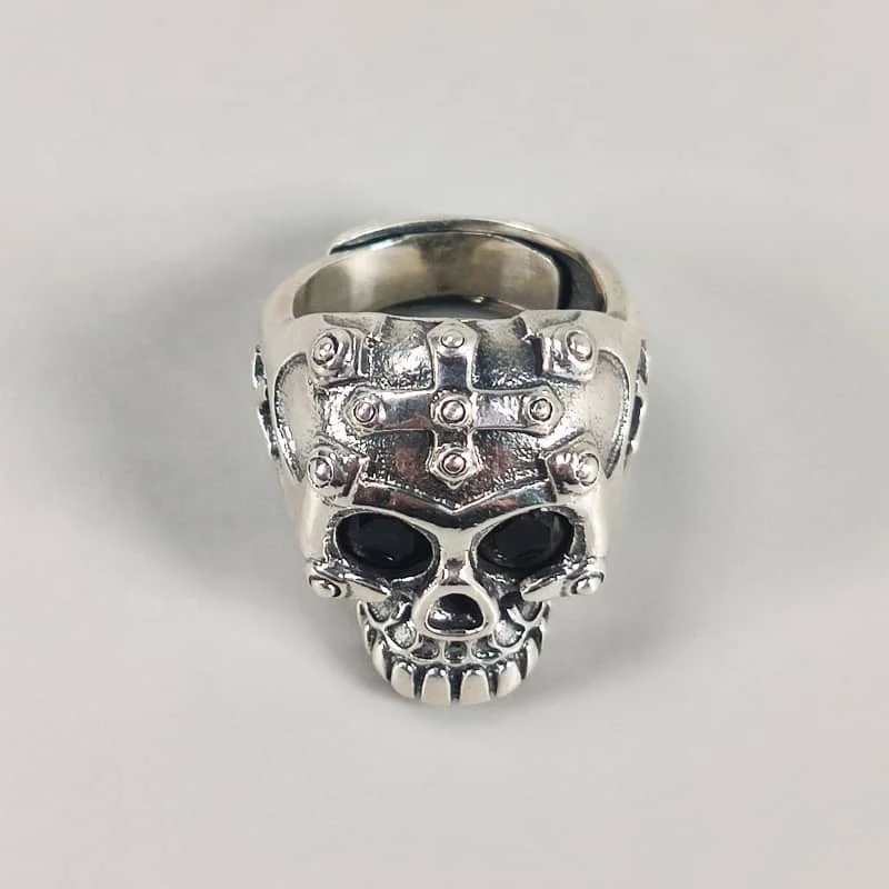 

Custom skull ring 925 sterling silver rings men gold plated jewelry hip hop skull ring sterling silver, White gold (rose gold, yellow are avaliable)