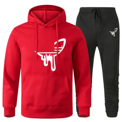 

2020 hot selling New trend fashion hooded casual sports pullover sweater suit for men, Picture
