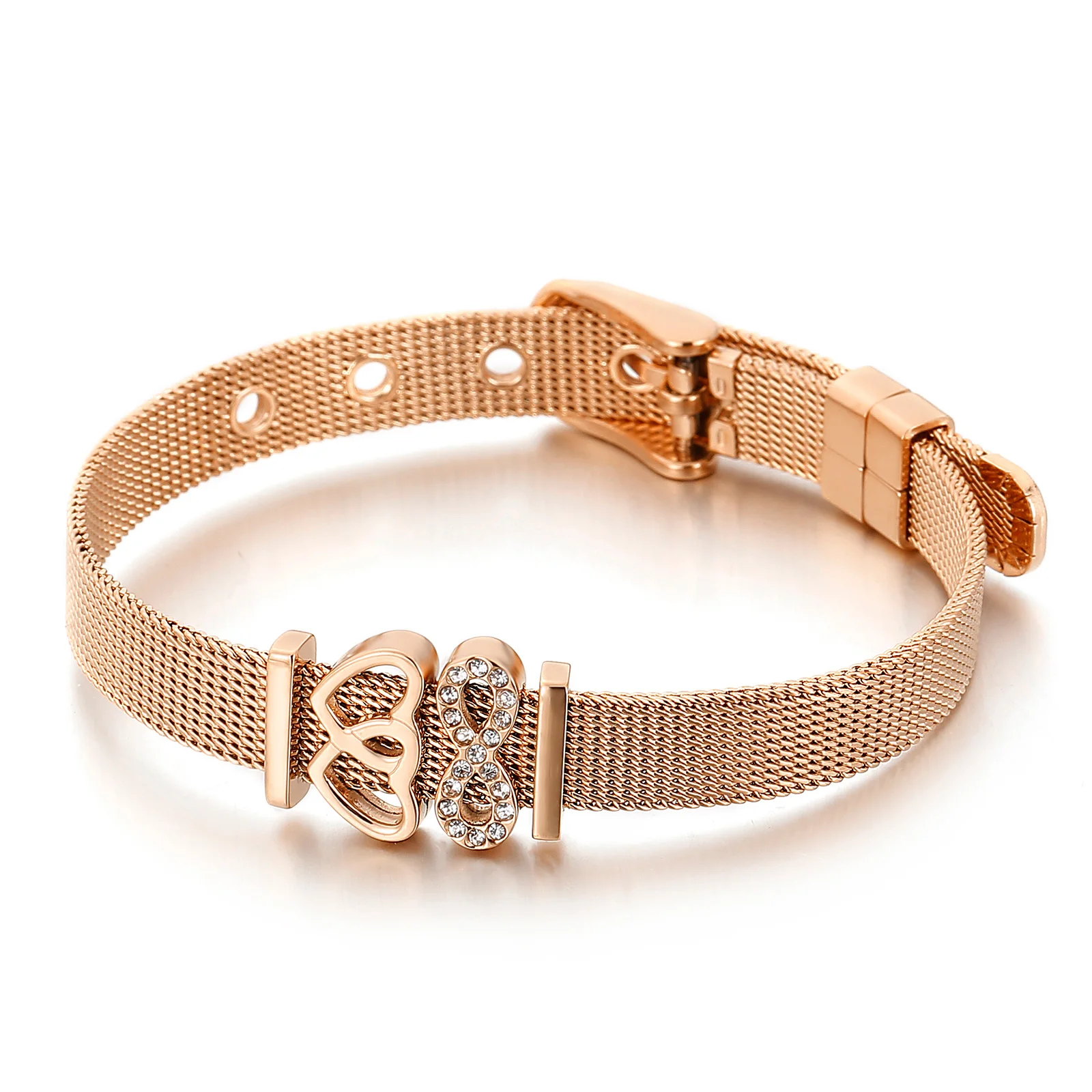 

Fashion Custom Design Love Adjustable Bracelet Stainless Steel Wide Cuff Bangle For Women