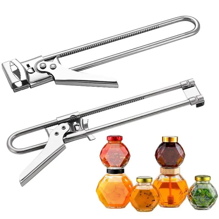 

FF96 Stainless Steel Restaurant Kitchen Camping Tool Effortless Multifunction Jar Opener Manual Adjustable Can Openers, Siliver