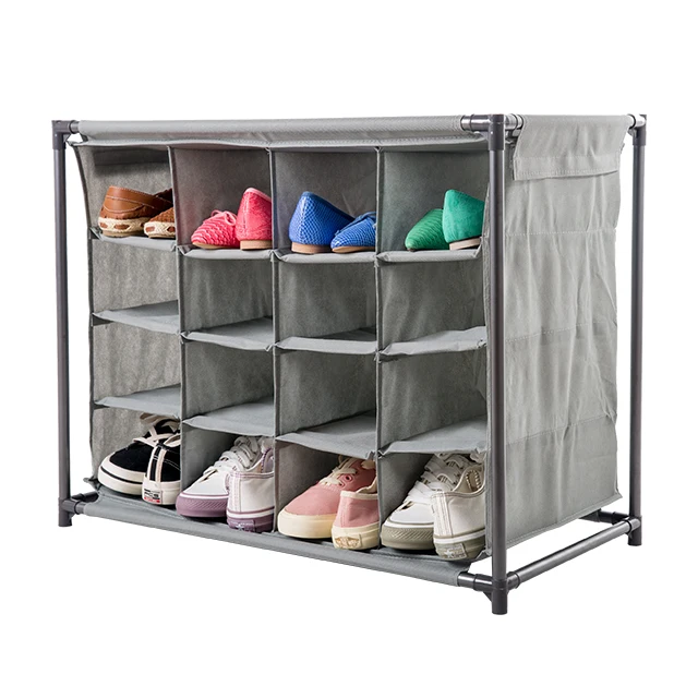 

Non-Woven Collapsible Shelves Closet Shoe Organizer Socks Storage Adjustable Closet Organizer For Sweater Cloth Handbag, Grey (optional)