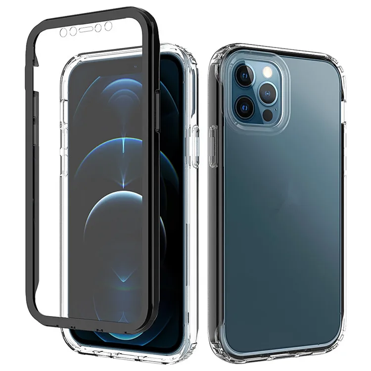

Wholesale color transparent tpu pc shockproof phone back cover cases for iPhone 12 pro max