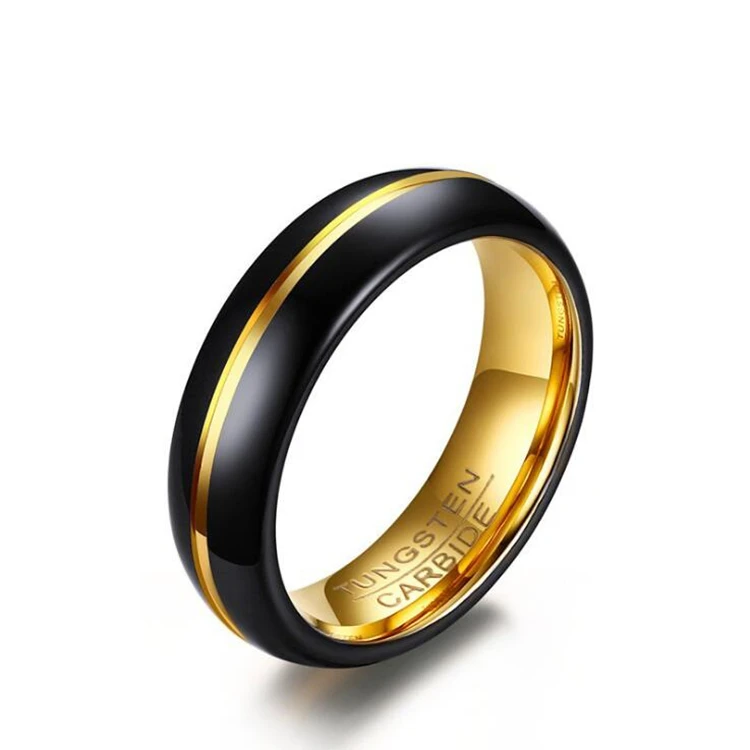 

Tungsten Rings for Men Jewelry 6mm Punk Men's Jewelry Gift Gold-color Wedding RINGS