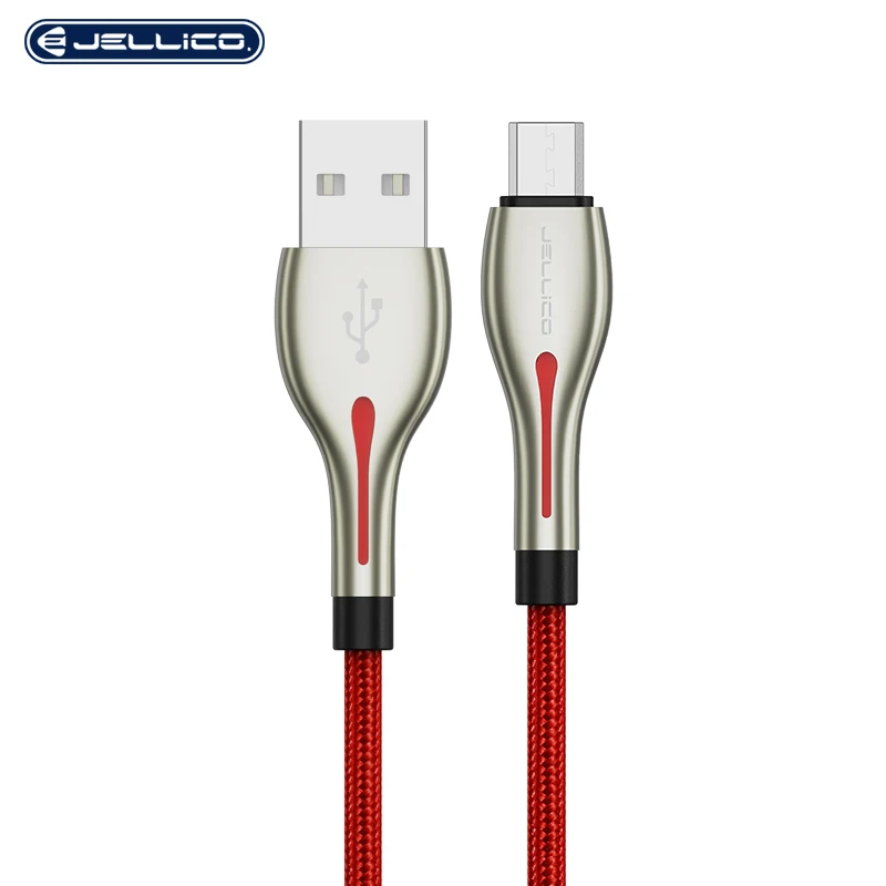 

Drop Shipping New Nylon Knitting Data Cable 3A Fast Charging Cables USB Cables For Android, Black/red