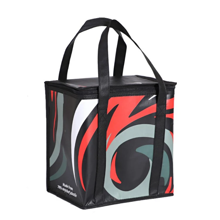 

China Supplier Wholesale full color lamination Non Woven cooling bag for sea food, Gery, black, pink,blue etc