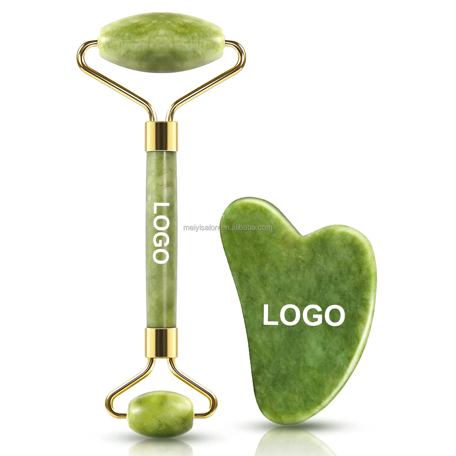 

Anti Age Jade Roller And Gua Sha Customize LOGO From 2 Pcs Facial Massager Natural Jade Roller