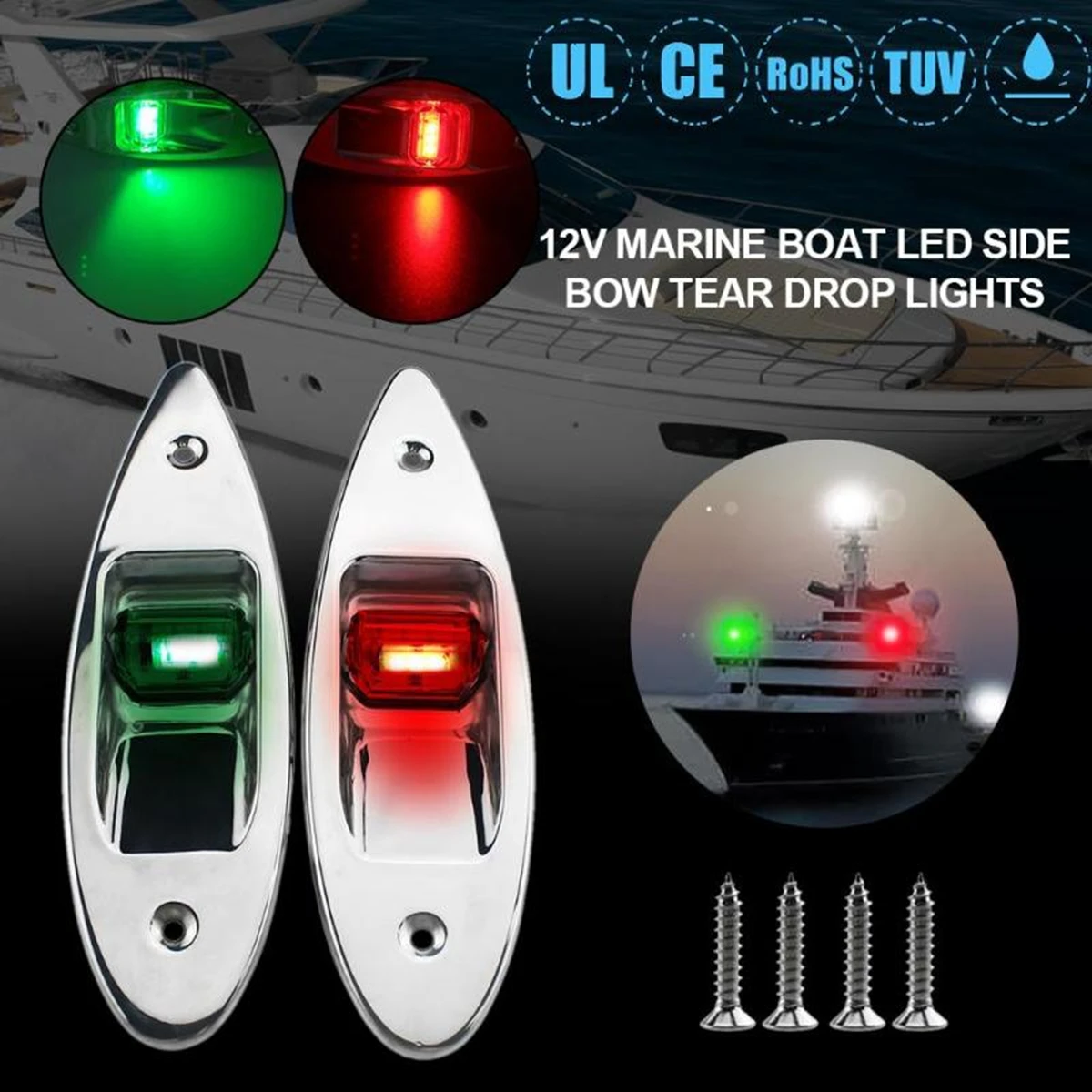Led Navigation Lights 2pcs 12v Led Flush Mount Side Bow Navigation