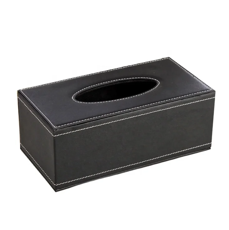 

Customized Leather Cover Box PU Case Restaurant Leather Tissue Paper Holder Leather Facial Paper Towel BOX, Beige