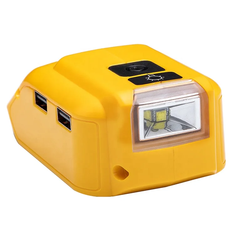 

DCB090 Dewalt Tools 18V Battery Charger Converter Adapter Charger for Dewalt 20V Lithium Ion Battery With LED Work Light, Yellow