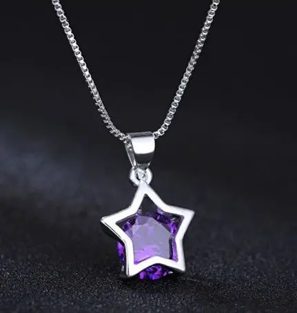 

2021 hot selling purple star pendant necklace women