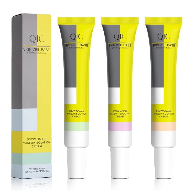 

QIC Isolation Cream Makeup Primer Moisturizing Oil Control Concealer Invisible Pores Brighten Complexion 30g, 3 colors