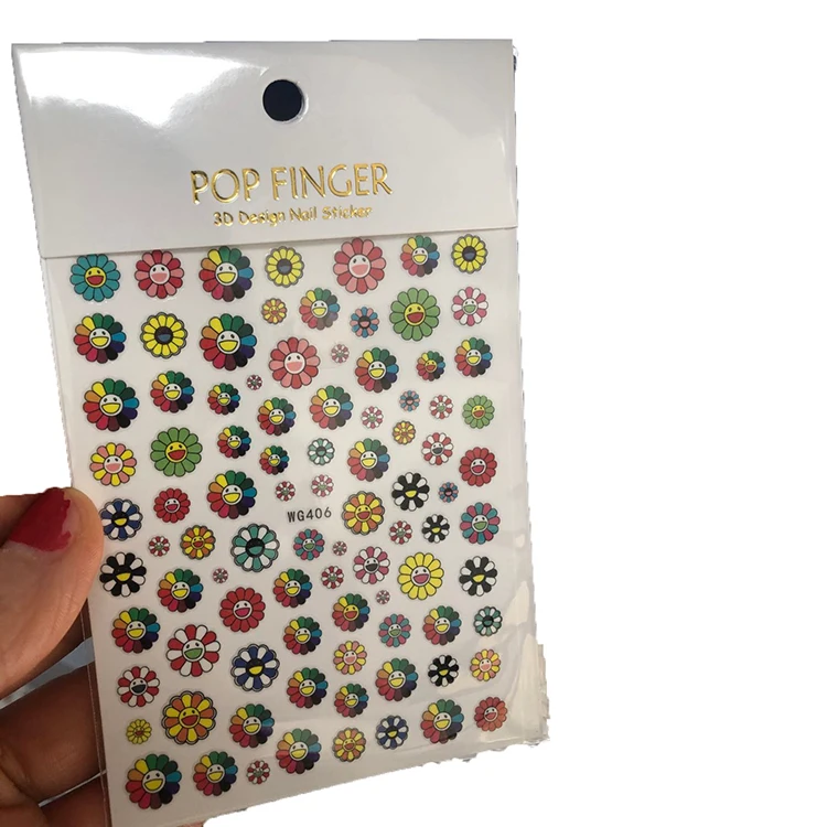 

Flowers cartoon animals Self Adhesive Nail Art Stickers for Women DIY Nail Decals