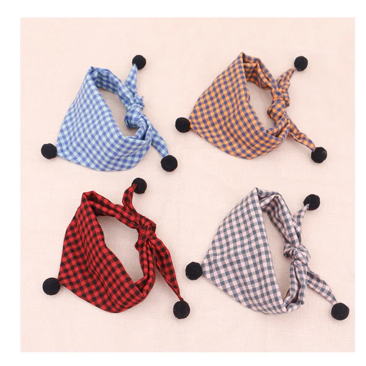 

Double layers cotton large fashion dog bandana scarf collar customised dog bandana luxury