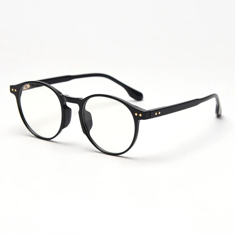 

High Quality TR90 round retro frame acetate foot Super light anti blue light Optics Protect the students eyes spectacle