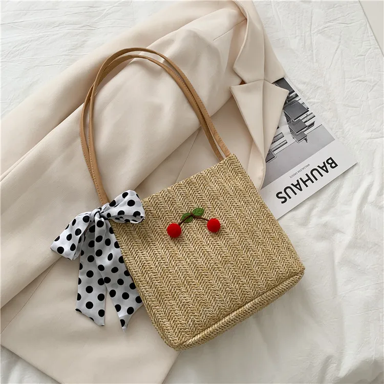 

Kalanta Amazon fashion silk scarf straw bag all-match one-shoulder messenger bag sac a main chic pour femm ladies handbag, Customizable