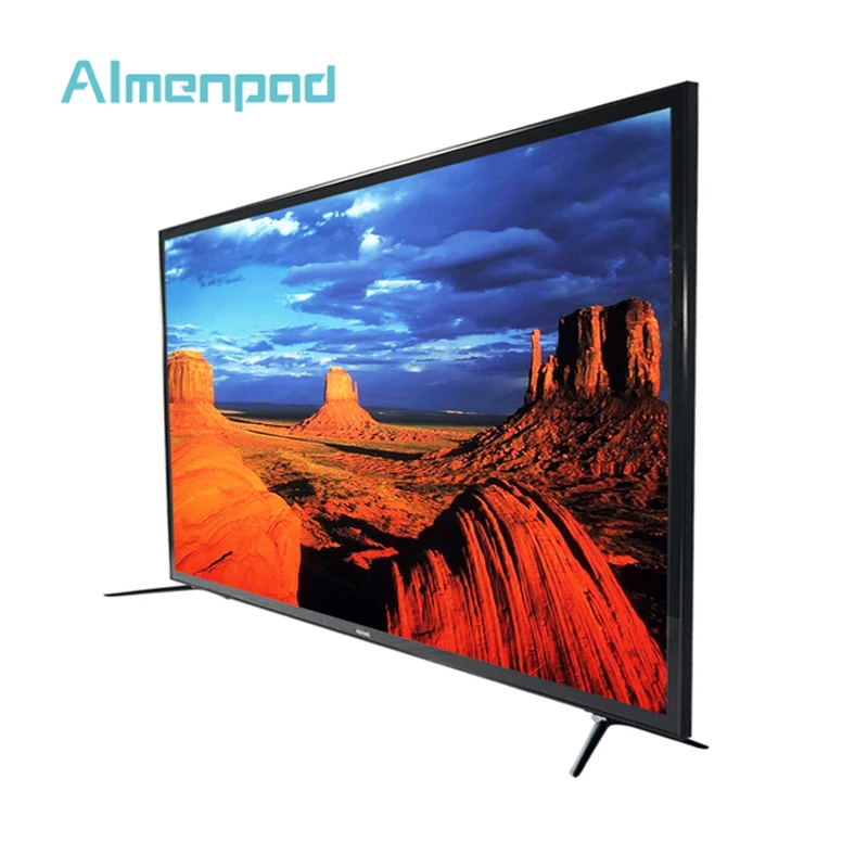 

AImenpad network UHD wifi android 9.0 4K tempered glass lcd led smart tv  television D70GUE, Black color