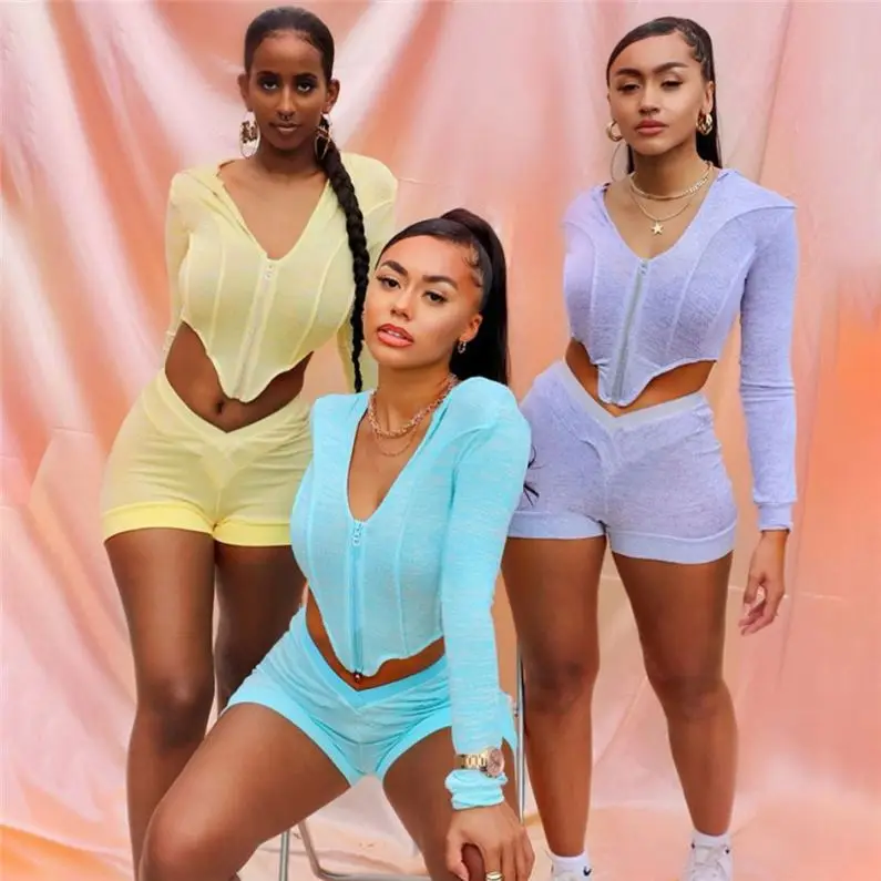 

2020 Fall Clothes Fashion Long Sleeve Crop Top Sport Wear Jogger Set Outfits Women Two Pieces