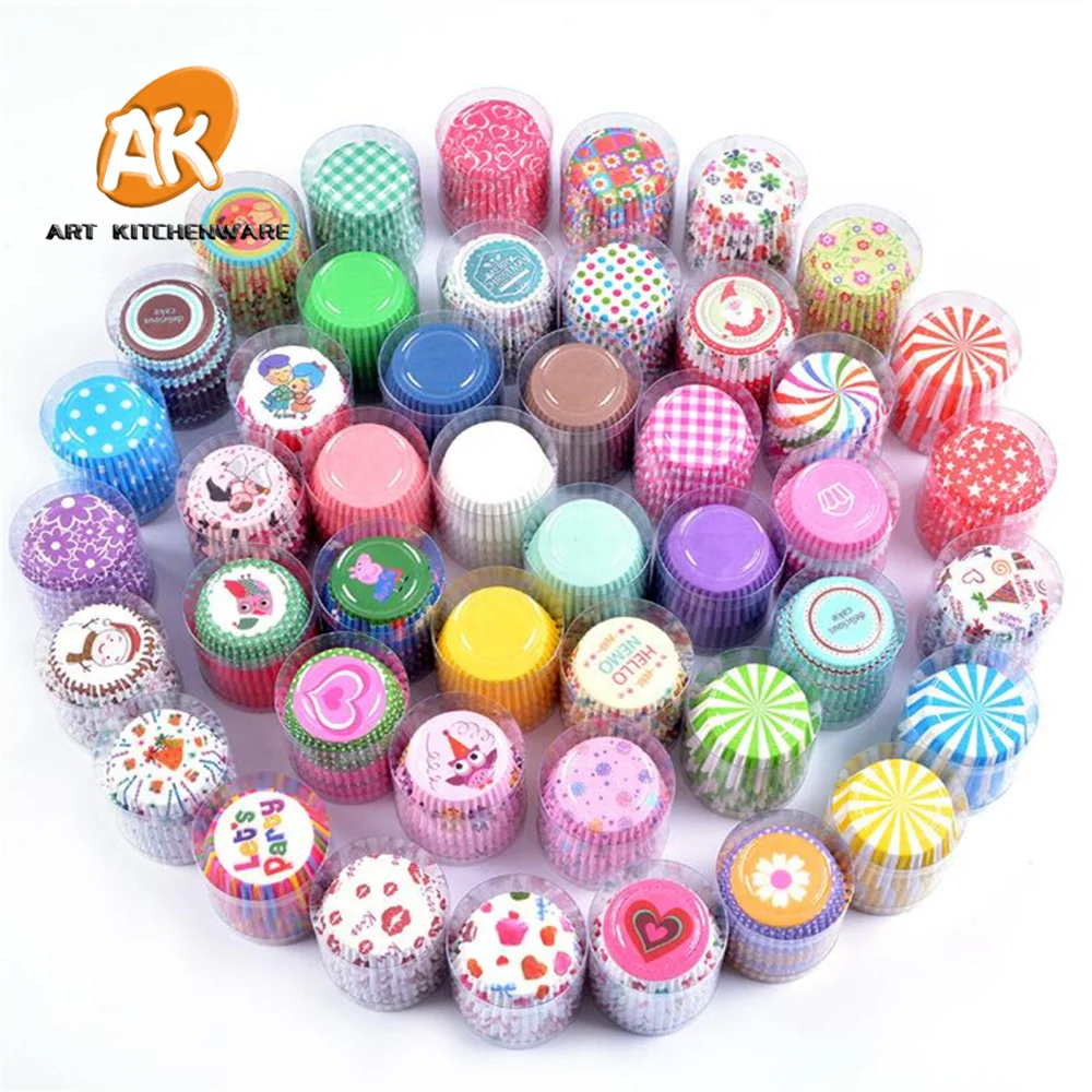 

Paper Muffin Cupcake Cups Bakery Tools Disposable Snack Cake Cups 100pcs Cups per Canister Cupcake Liners