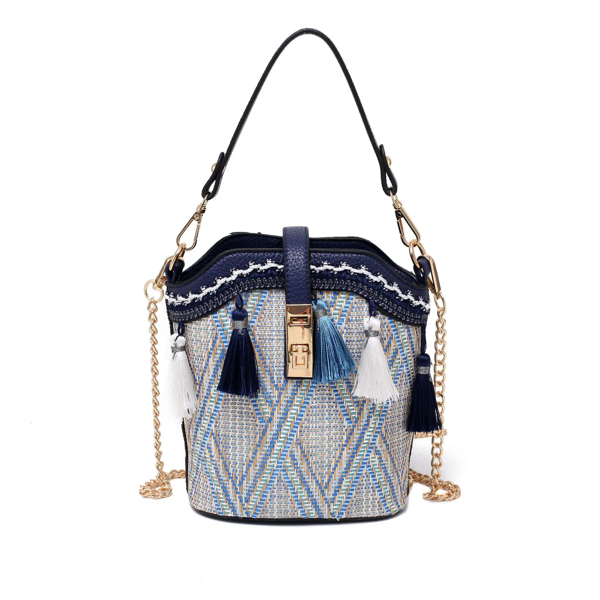 

New Fashion Lady Knit Tassel Sling Bag
