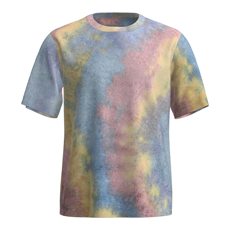 

Whole sale summer high quality tye dye top oversize vintage colorful o-neck pastel tie dye tshirts, Black,white,red,multi color optional