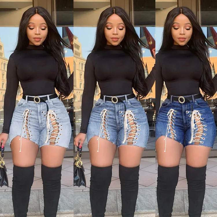 

LZM8635 2021 new arrival summer ladies short denim jeans women blend solid color pants sexy new design high qulity women jeans