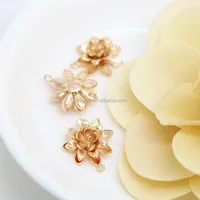 

tiny gold filled charms small copper metal golden charms mix styles flower leaf star gold filled charms