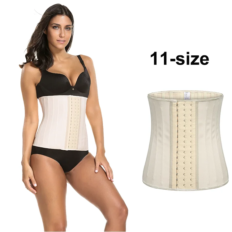 
Hot 100% latex high-quality smooth latex large buckle 25 steel bone rubber corset shapewear for women 
