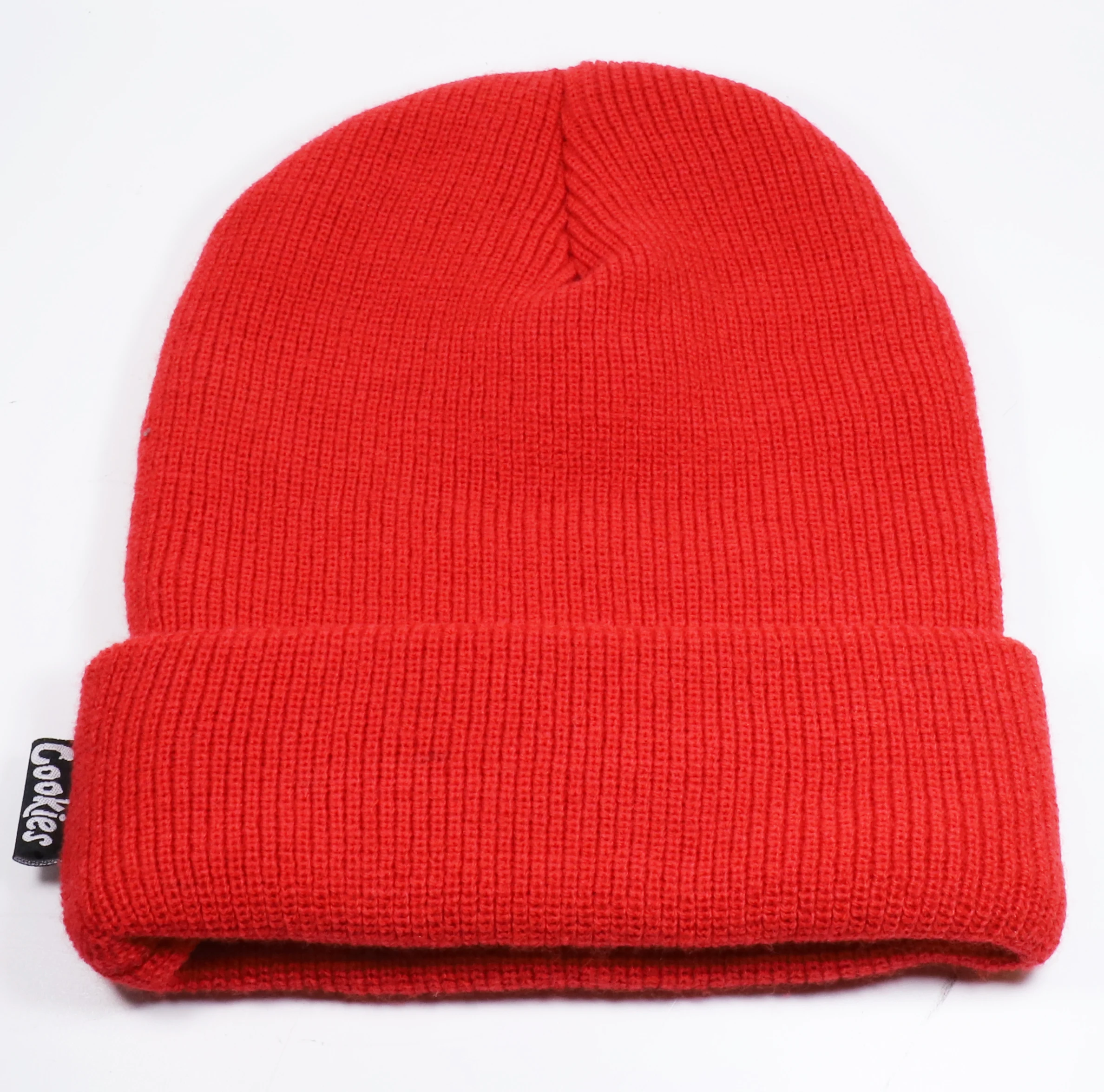 Custom High Quality Red Acrylic Beanie With Embroidery Logo Knit Beanie ...