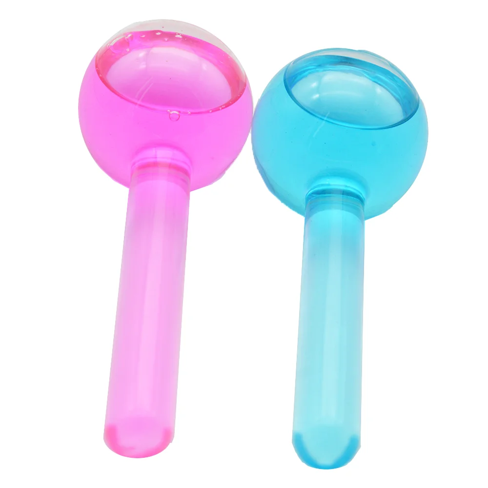 

Pink Gel glitters Facial Massager Ice Globes for Face Skin Care Remove Dark Circles and Anti wrinkle Face Ice Globes, Pink/blue