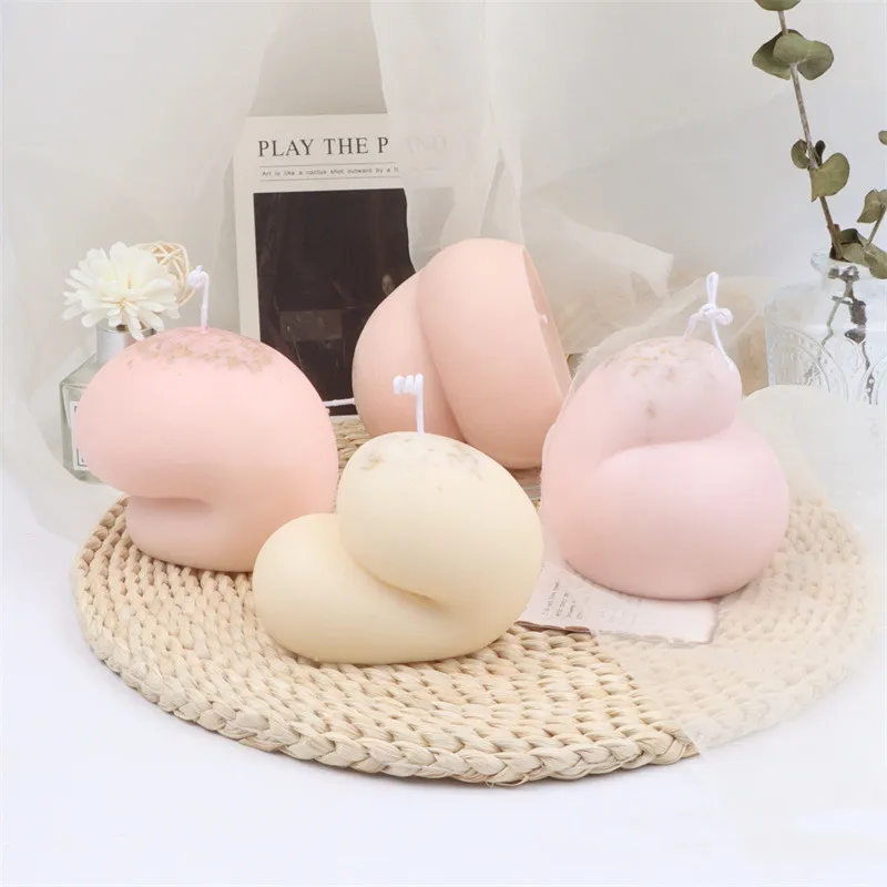 

LOVE'N LV495A Cross border explosion 3D three-dimensional butt DIY aromatherapy gypsum liquid silicone soybean Candle Mold, White
