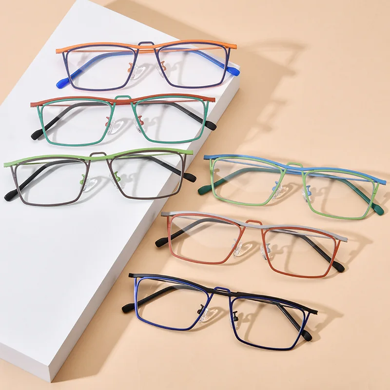 Factory Direct Supplier Rectangular Eyewear Half-rim Glasses Spectacle Eyeglasses Frame