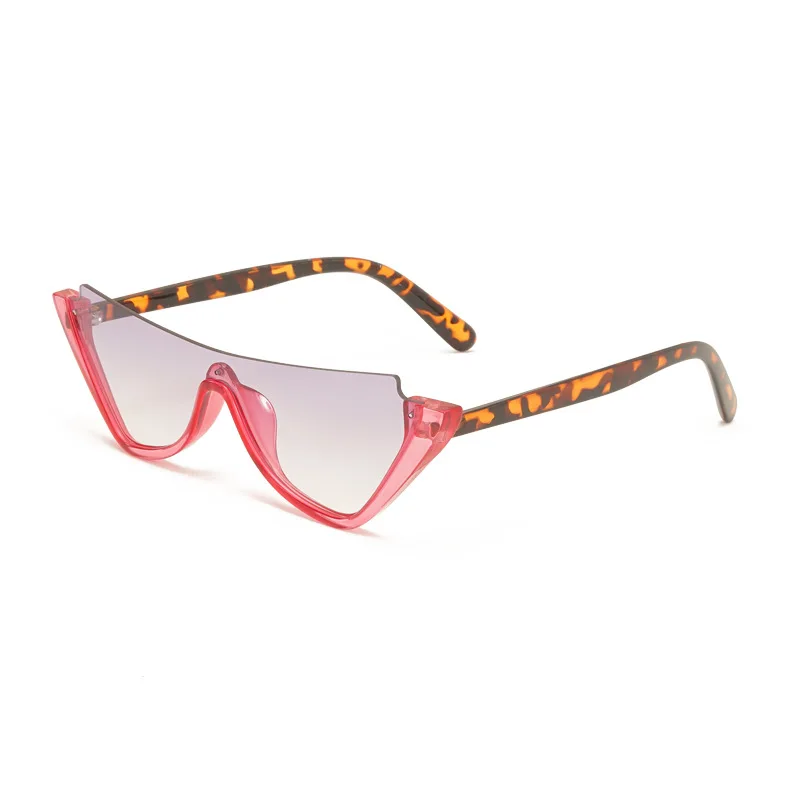 

High Quality Good Price Wholesale Custom Logo Cat Eye Half Frame Fashion Anti UV INS Trendy Fashion Sunglasses for Women 2021